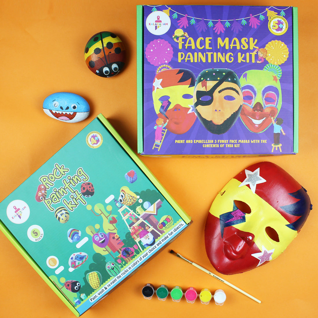 The Creative Kids Combo - Rock Painting + Face Mask Painting Kits