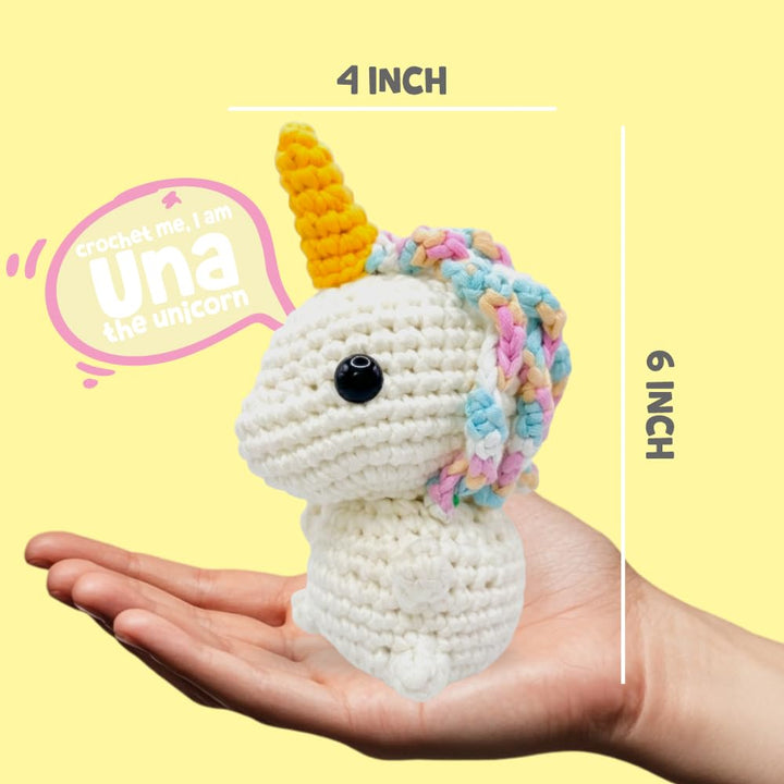 Crochet Kit for Beginners | Cuddly Critters Amigurumi Kit | Make Unicorn Toy | Age: 12+ Years