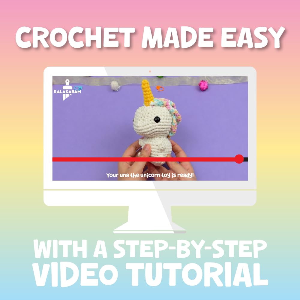 Crochet Kit for Beginners | Cuddly Critters Amigurumi Kit | Make Unicorn Toy | Age: 12+ Years