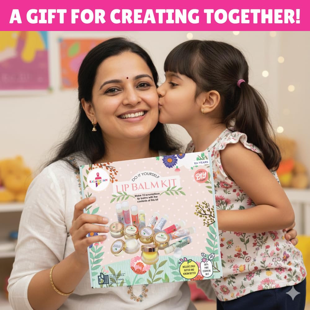 Kalakaram DIY Lip Care Creator Combo – Make Your Own Lip Gloss Kit & Lip Balm Making Kit