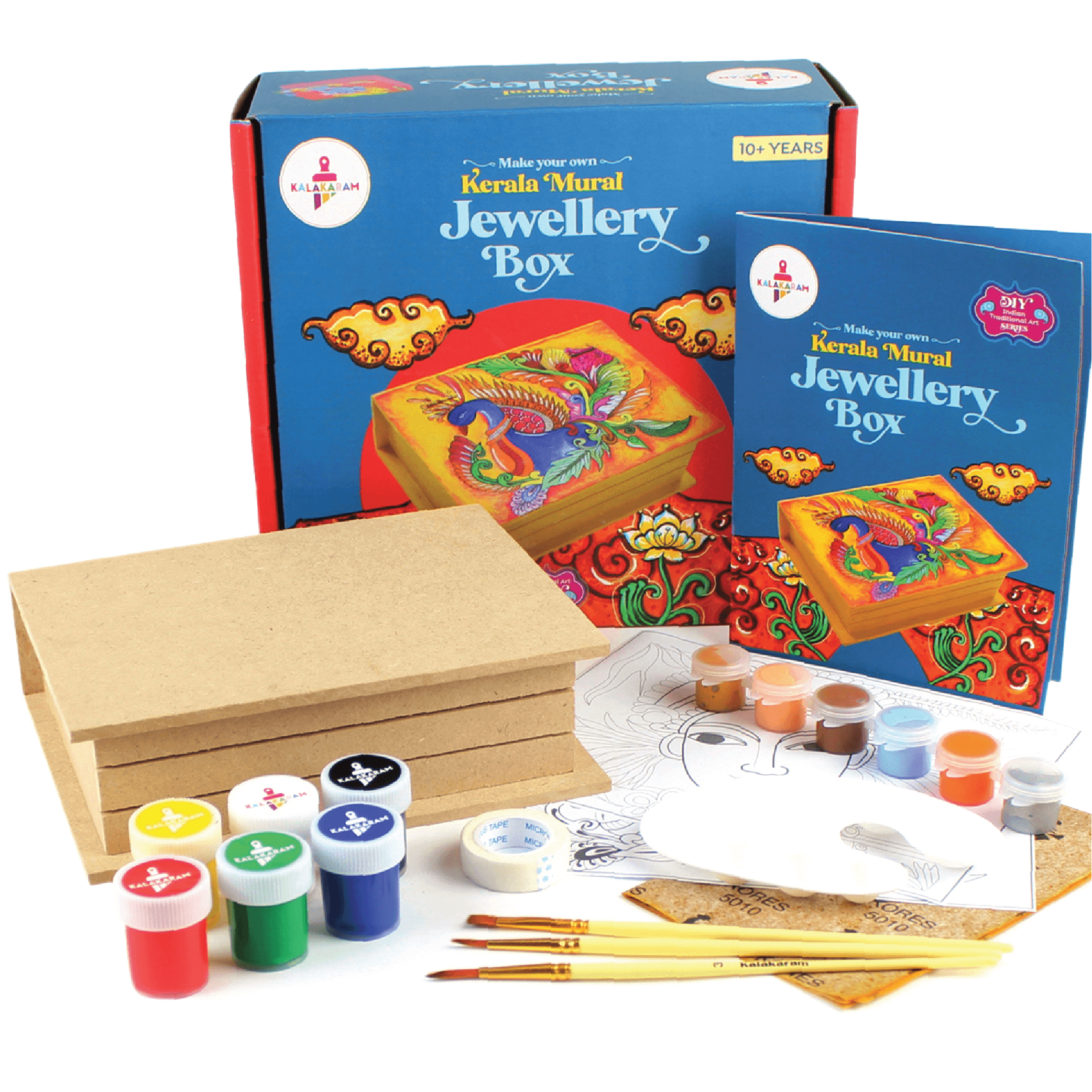 Kerala Mural Jewellery Box Painting Kit - Kalakaram