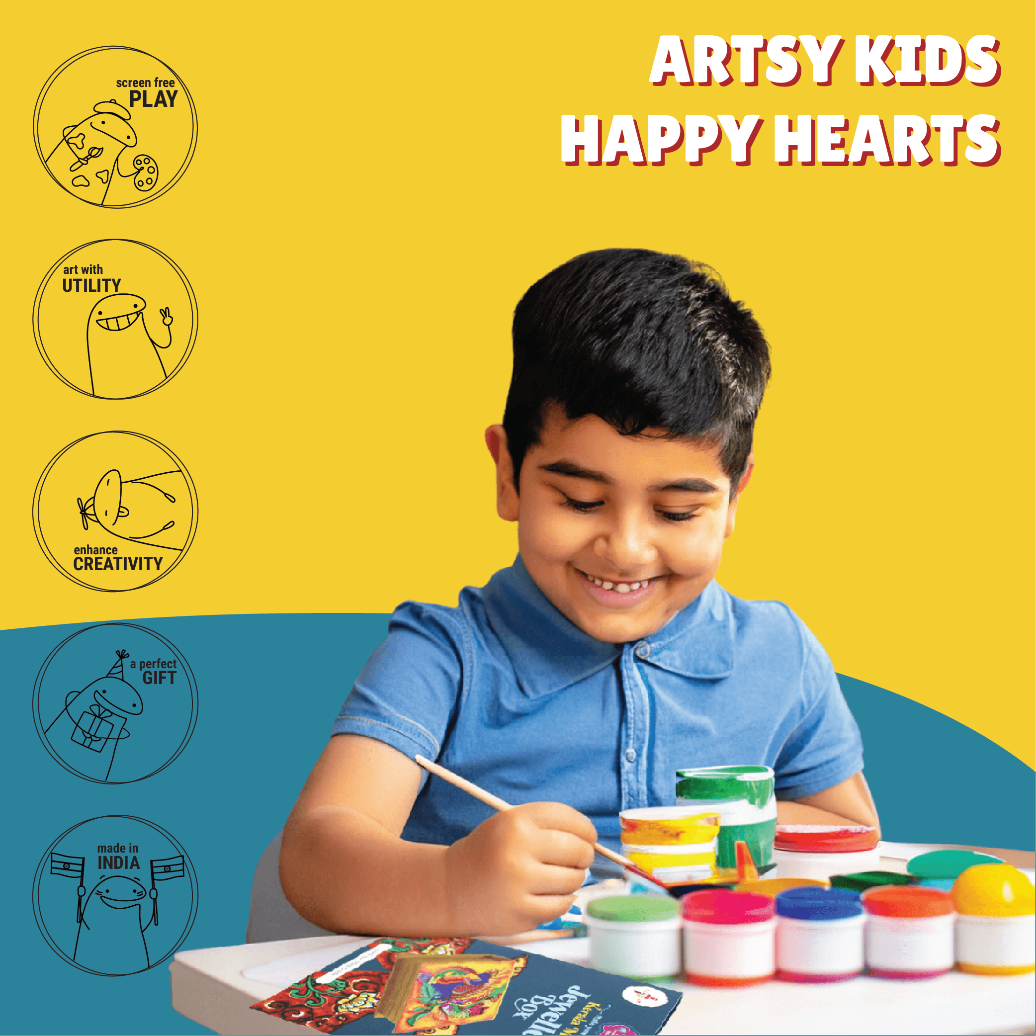 Kerala Mural Jewellery Box Painting Kit - Kalakaram