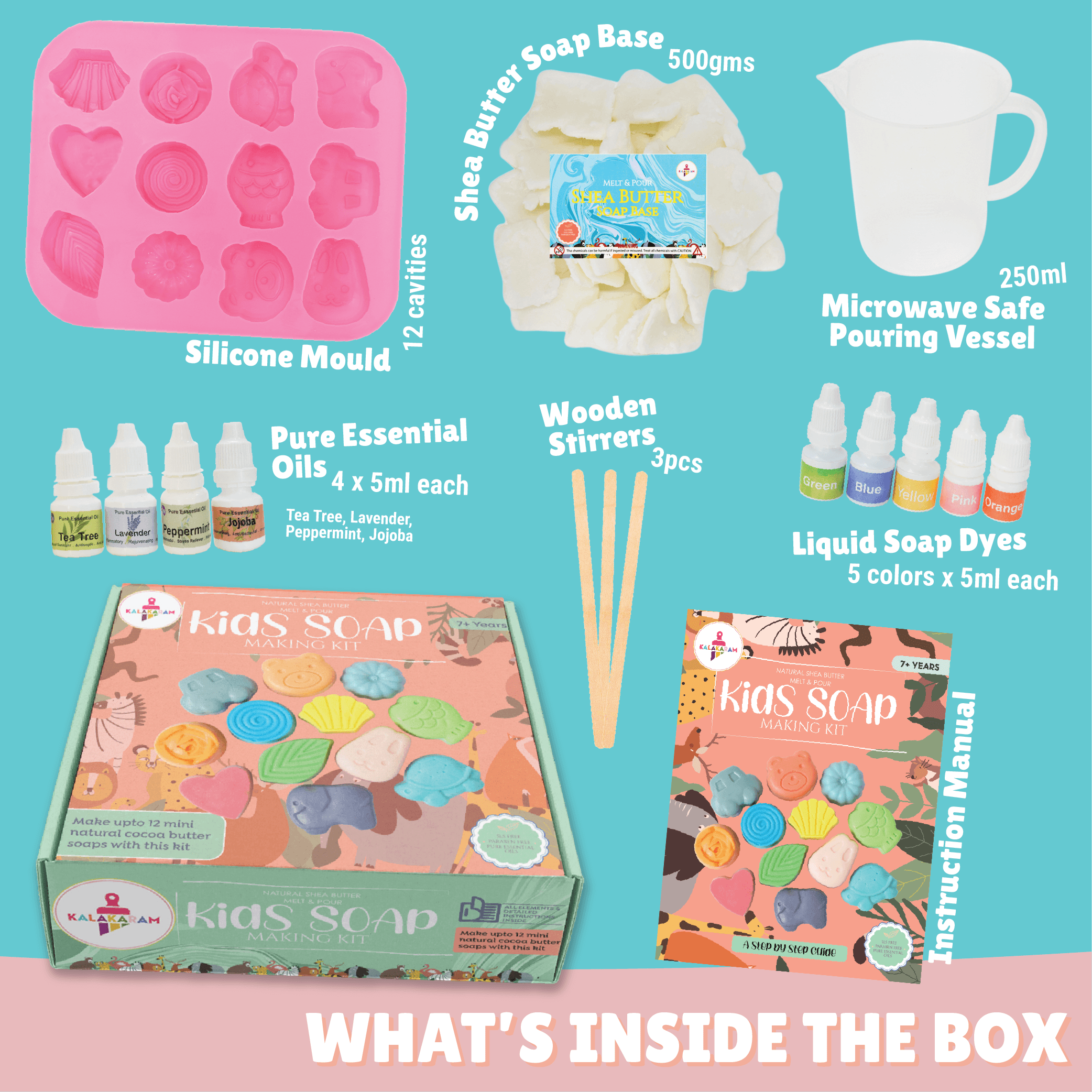 The Bathtime Fun and Froth Combo - Kids Soap Making + Bubble Candle Making Kits - Kalakaram
