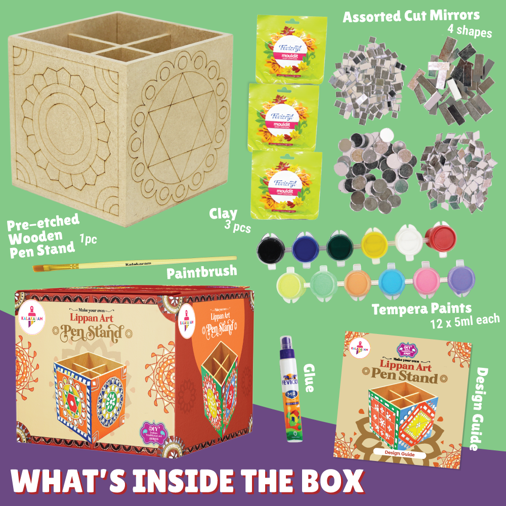 This image has all the contents included in the box-kalakaram