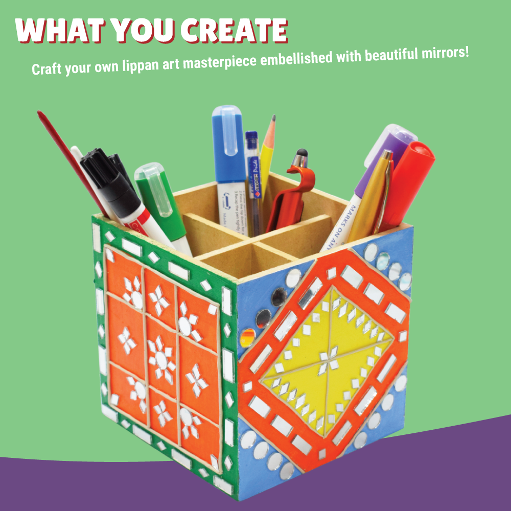 This image shows the ready piece that will be made from the kit using paints and different shaped glasses