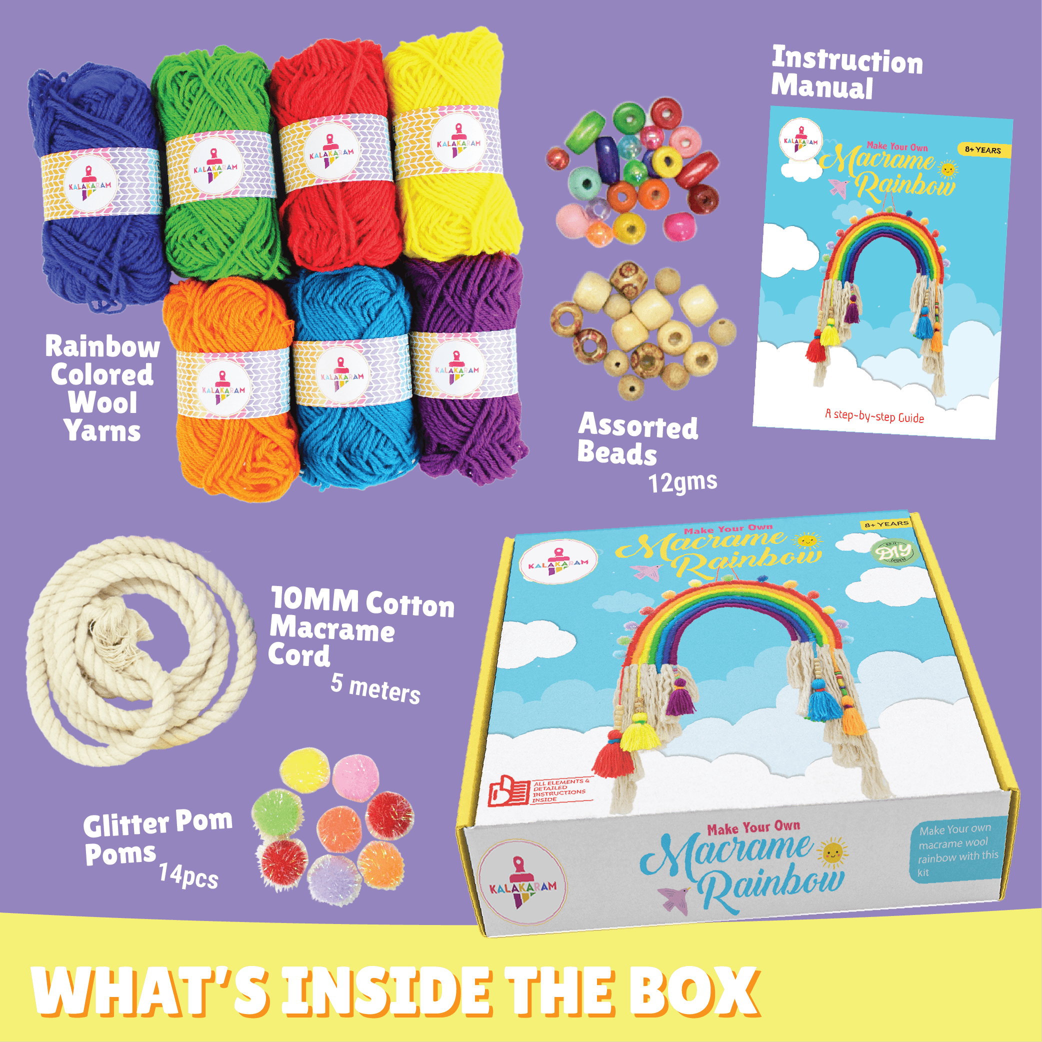 The Bohemian Craft Combo - Macrame Rainbow + Punch Needle kits - Kalakaram