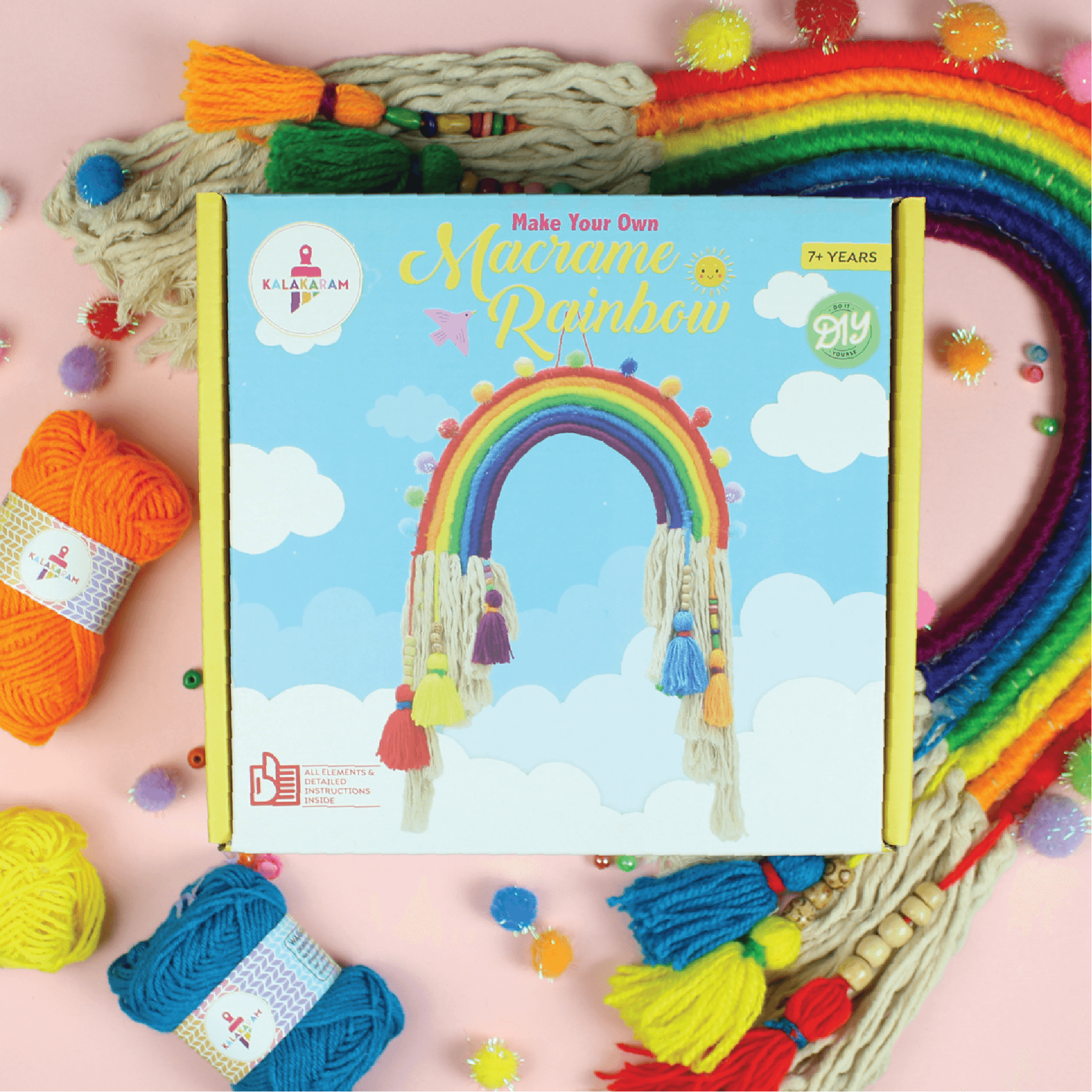 The Bohemian Craft Combo - Macrame Rainbow + Punch Needle kits - Kalakaram