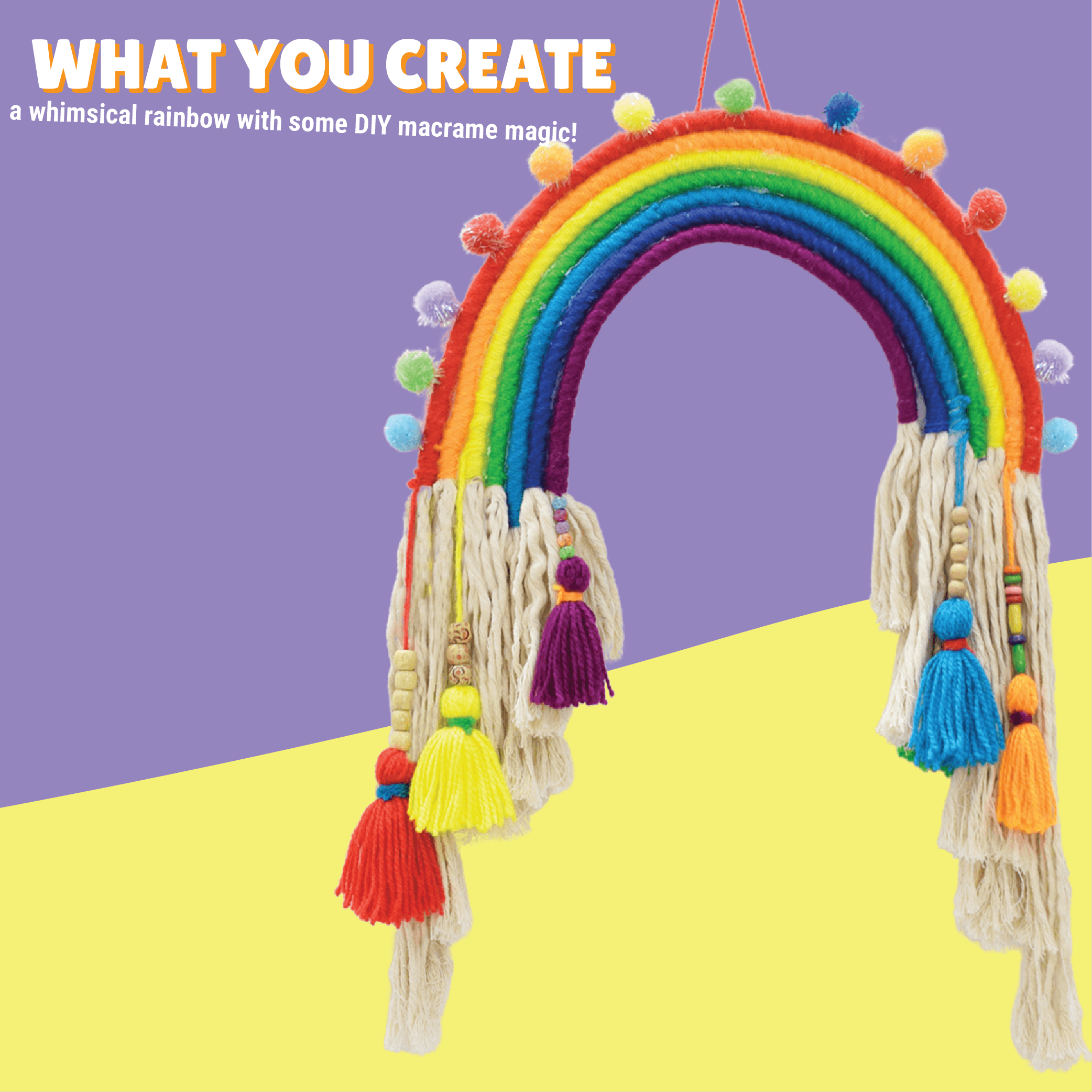 The Bohemian Craft Combo - Macrame Rainbow + Punch Needle kits - Kalakaram