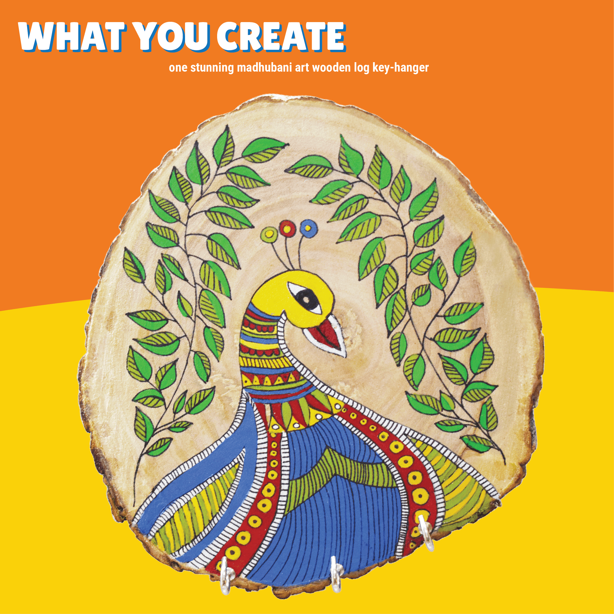 The Artistic Expression Combo - Dot Mandala Rock + Madhubani Key Hanger Painting Kits - Kalakaram