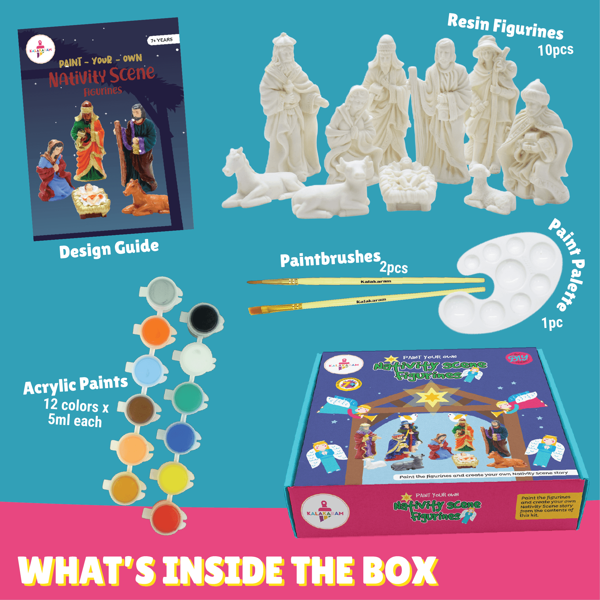 Nativity Scene Figurine Painting Kit - Kalakaram