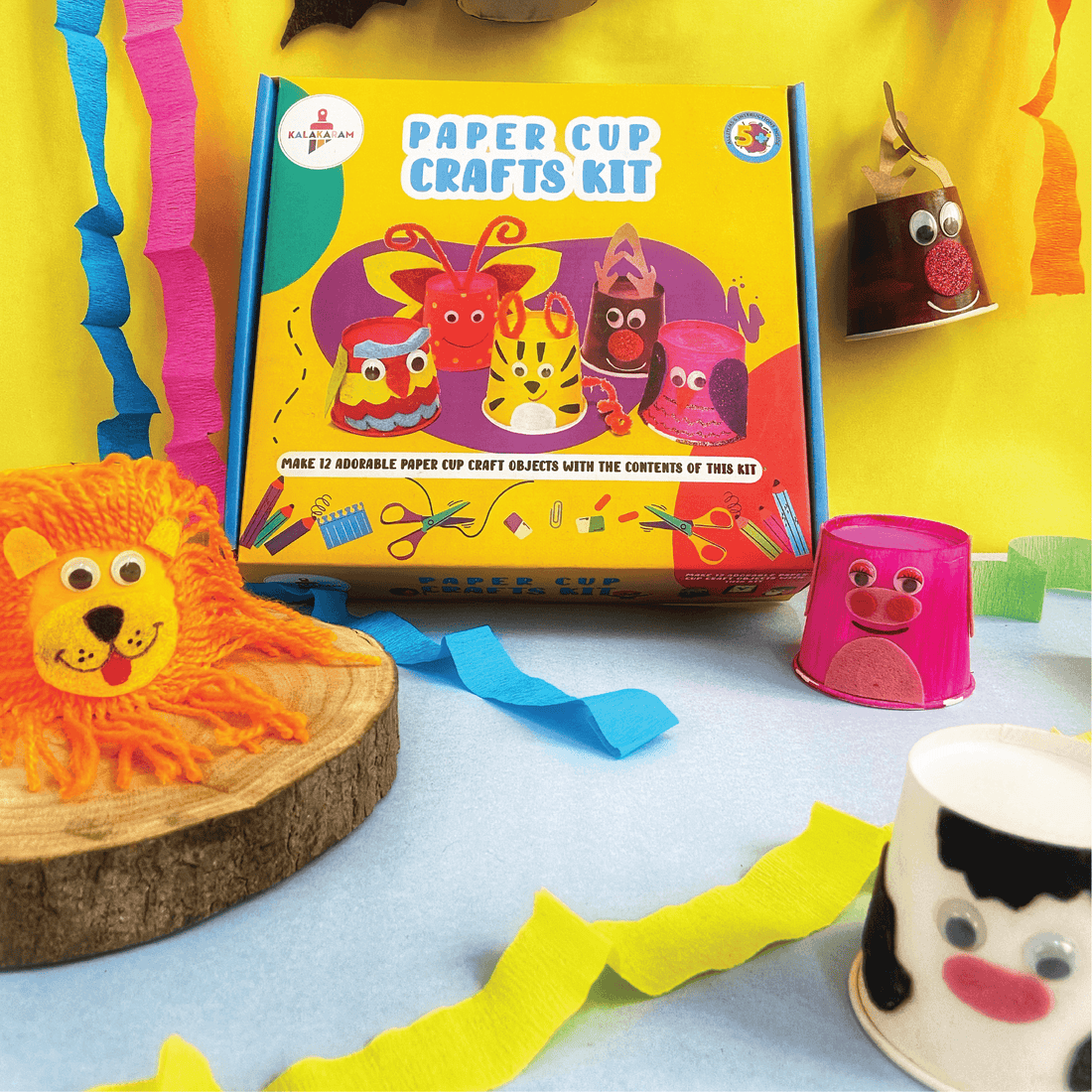 The Crafting Experience Combo - Pom Pom + Paper Cup Craft Kits - Kalakaram