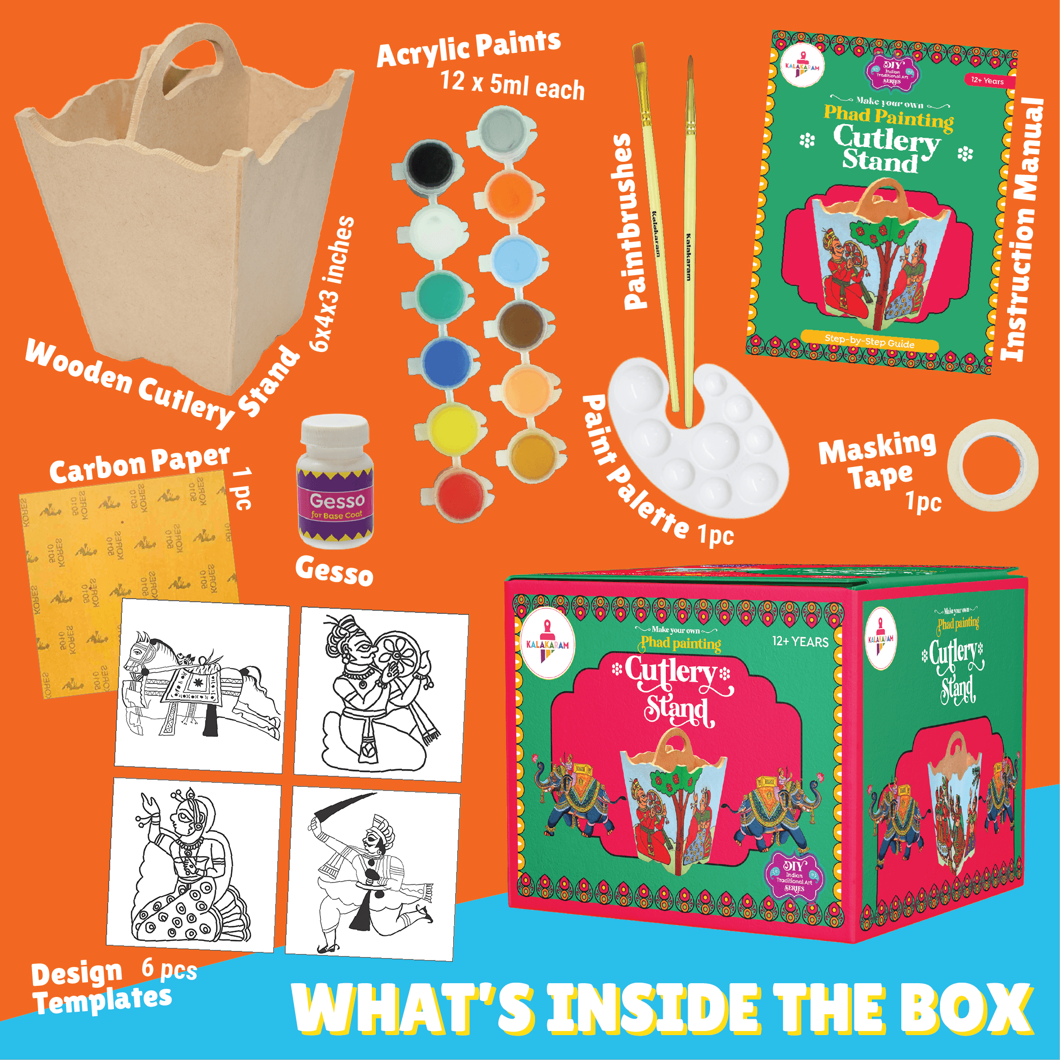 Phad Painting Cutlery Stand Kit - Kalakaram