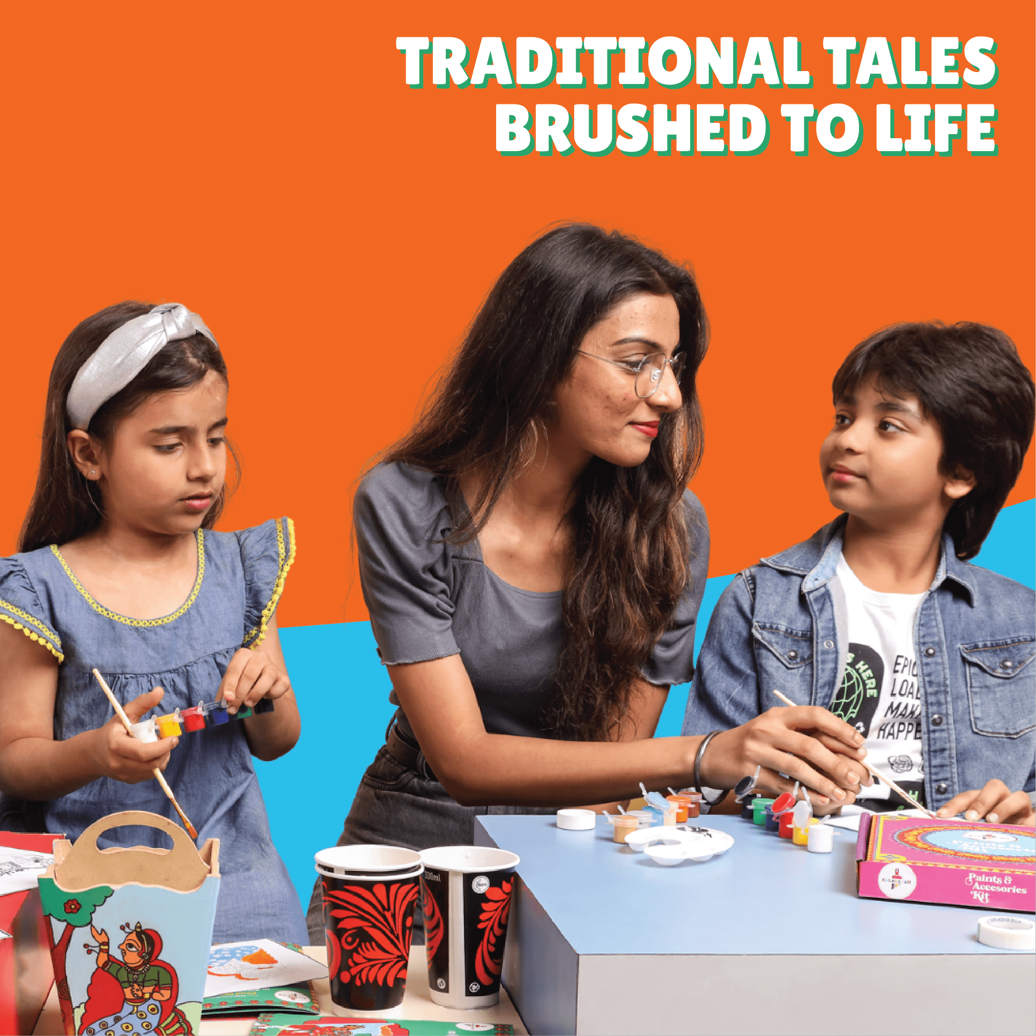 Phad Painting Cutlery Stand Kit - Kalakaram