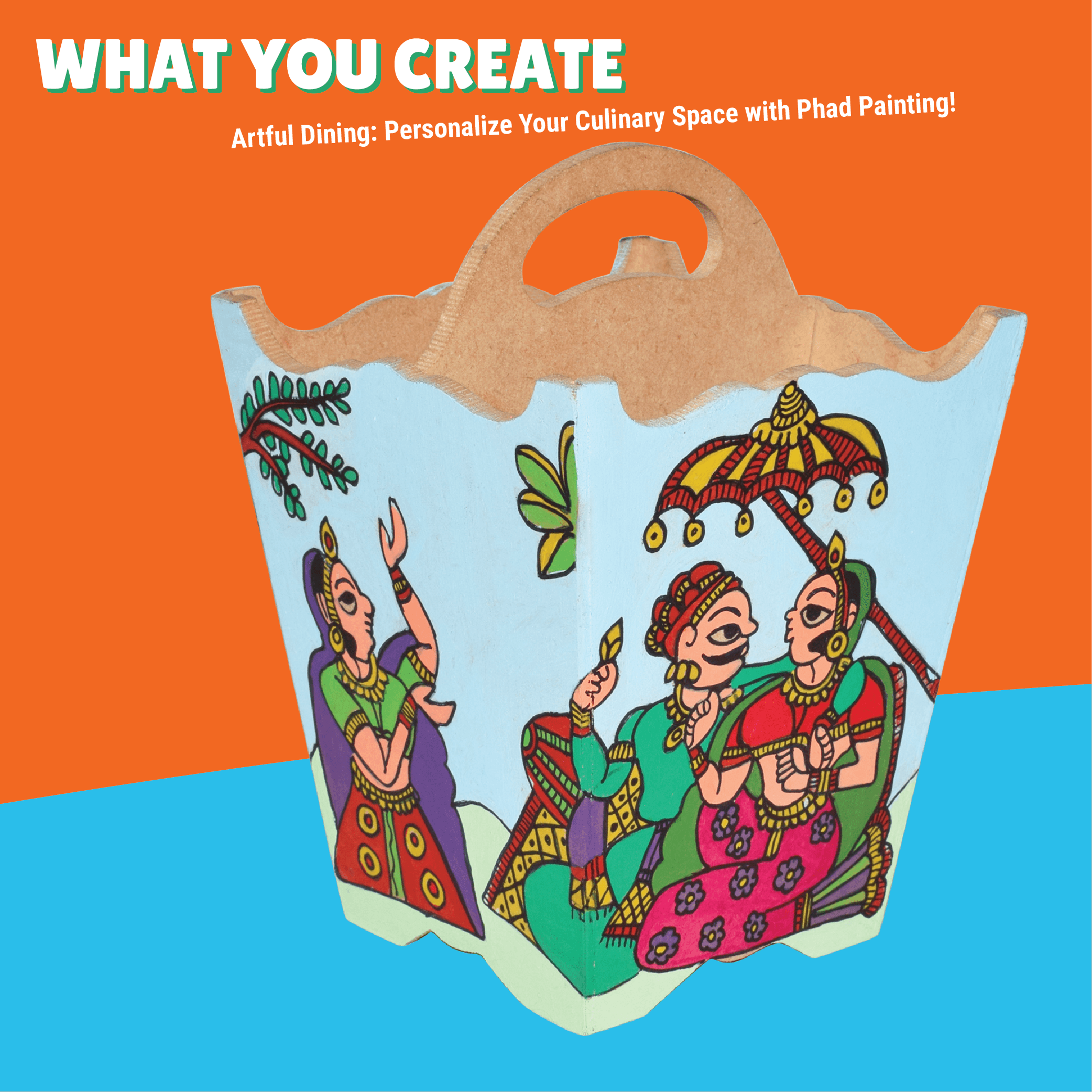 Phad Painting Cutlery Stand Kit - Kalakaram