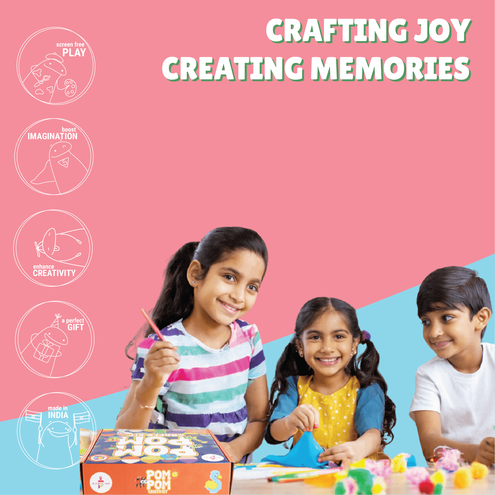 Pom Pom Crafts Kit - Kalakaram