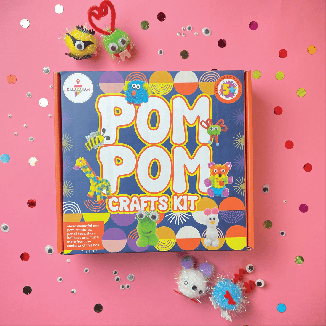 The Crafting Experience Combo - Pom Pom + Paper Cup Craft Kits - Kalakaram