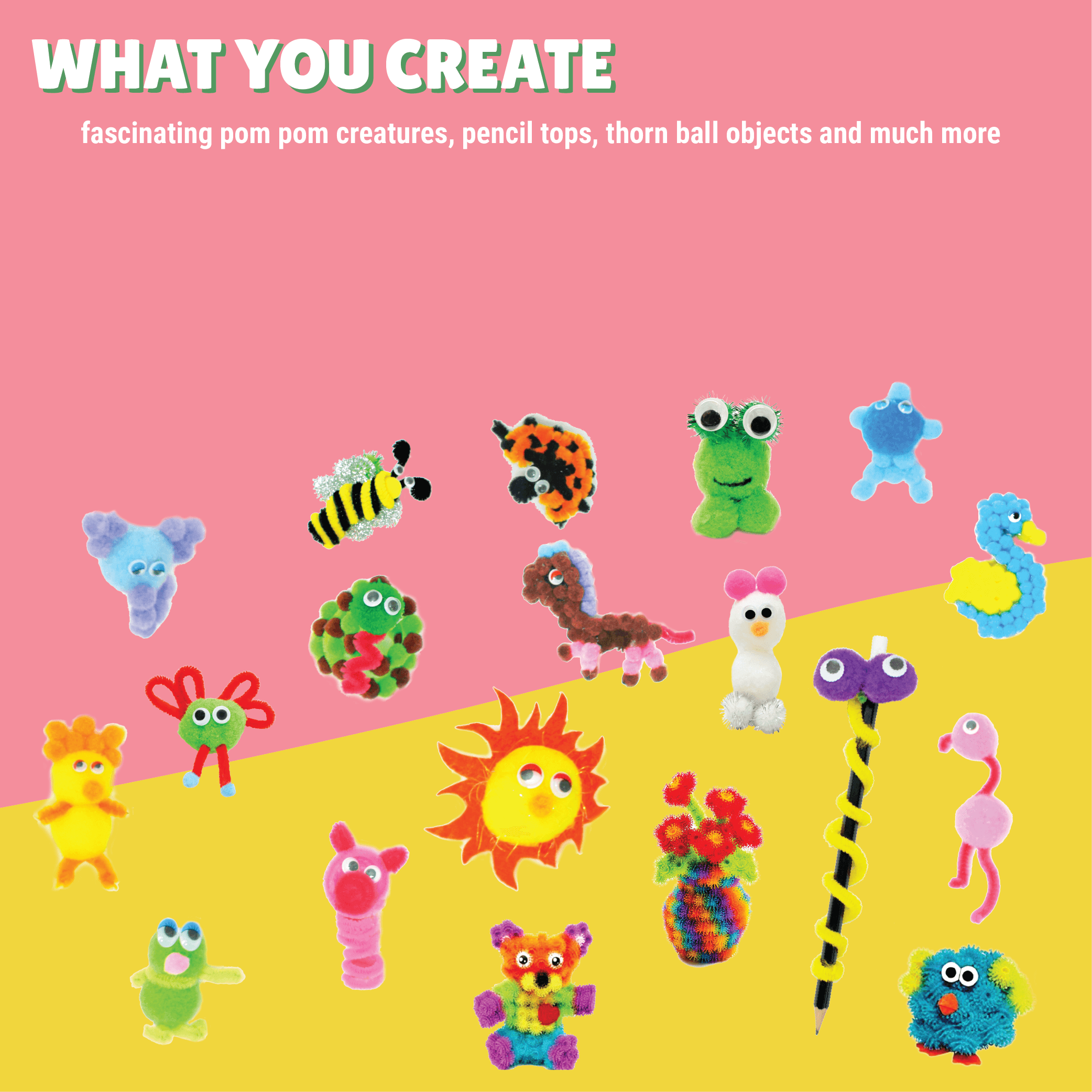 The Crafting Experience Combo - Pom Pom + Paper Cup Craft Kits - Kalakaram