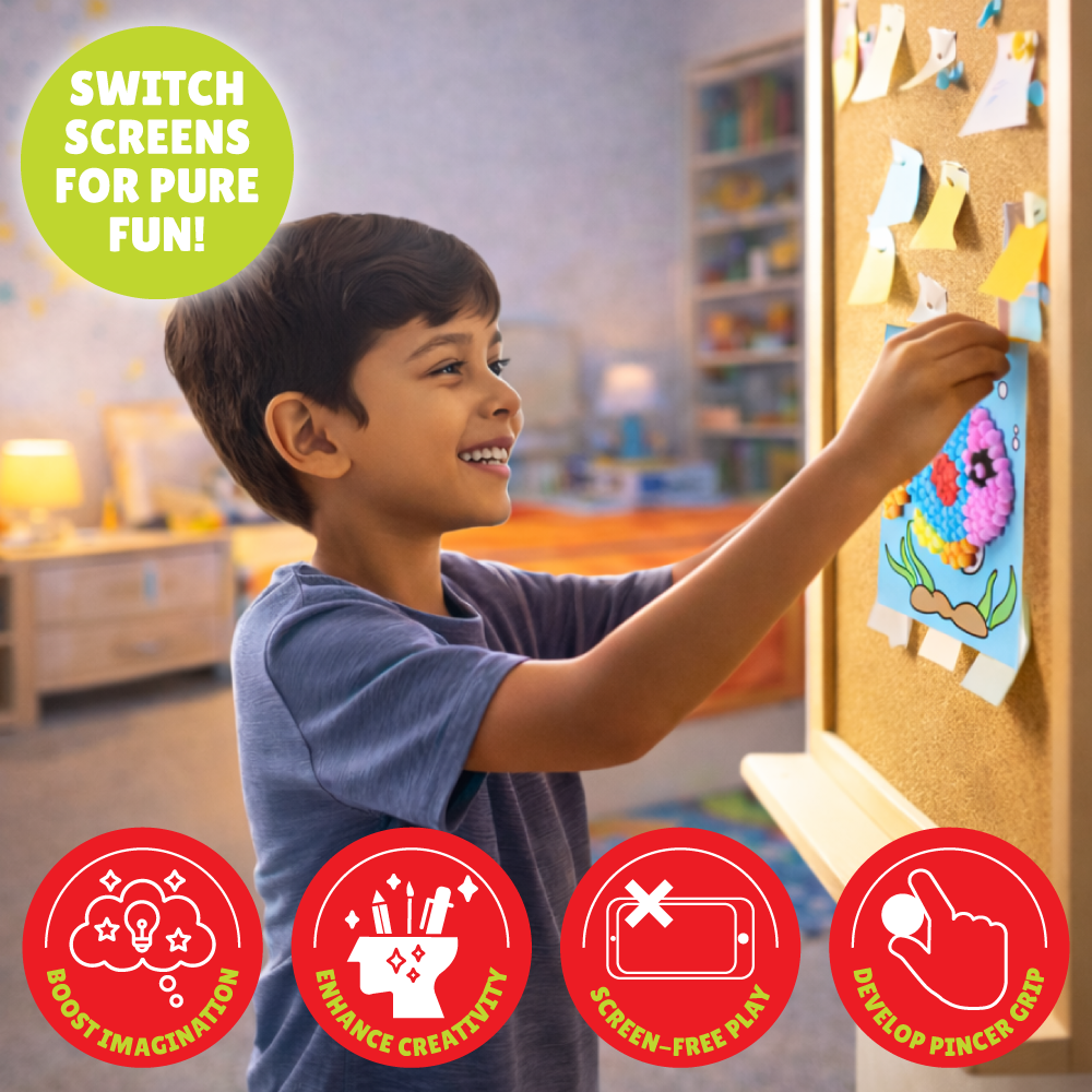 Pom Pom Picasso Craft Kit  | Mess free | Easy to do | Age: 4-8 Years