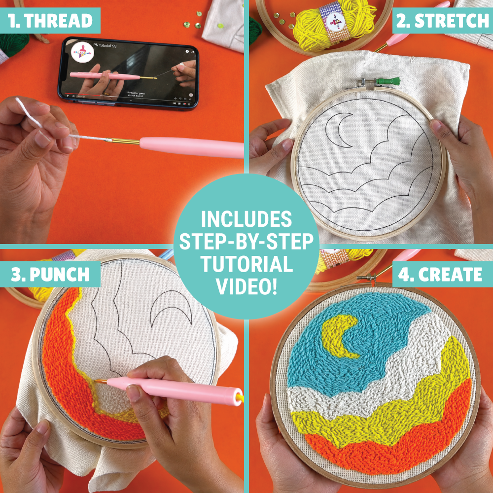 Punch Needle Embroidery Kit | Tufting Art | Modern Craft