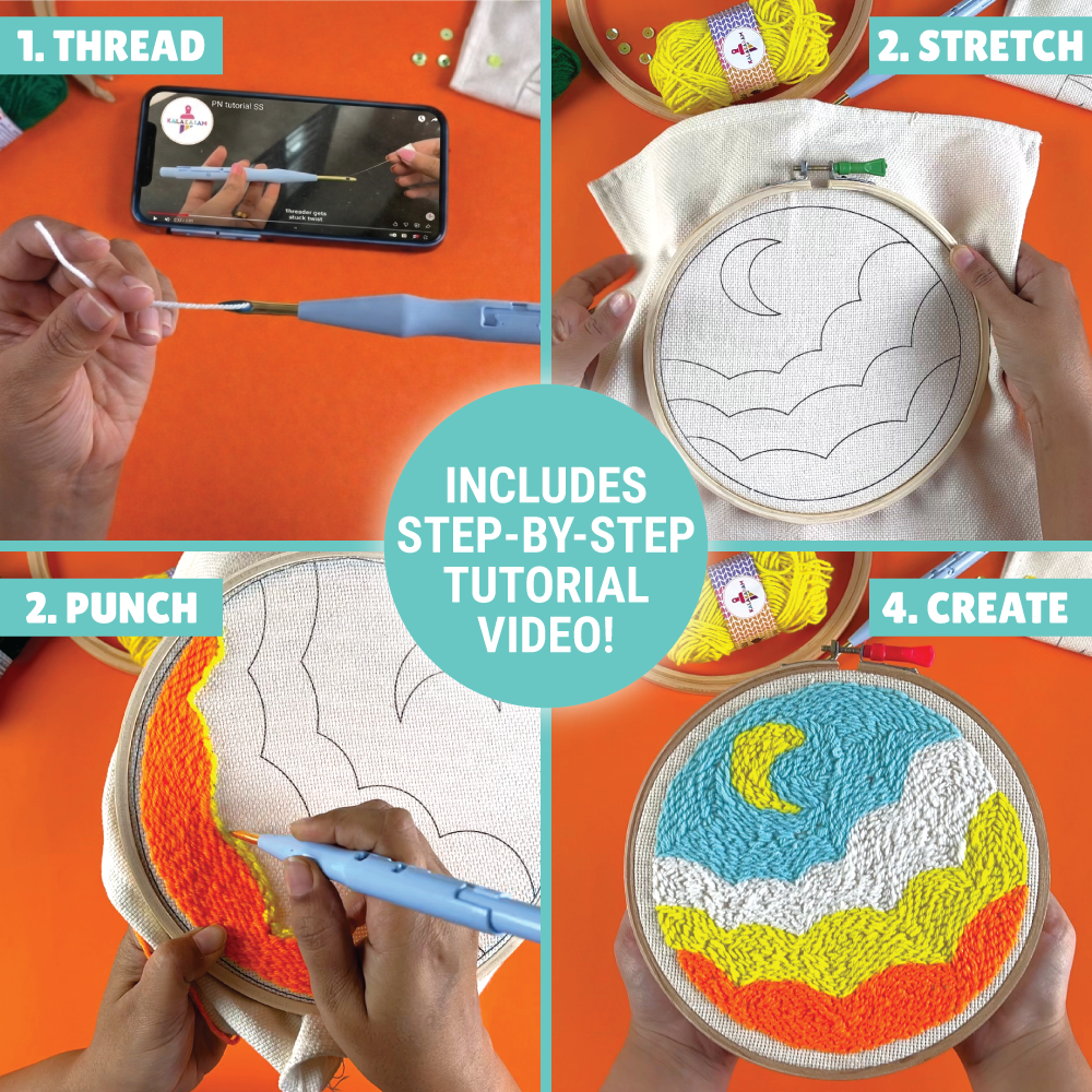 Punch Needle Embroidery Kit | Tufting Art | Modern Craft