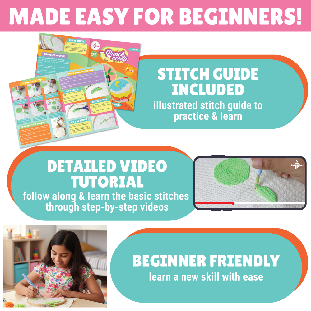 Punch Needle Embroidery Kit | Tufting Art | Modern Craft