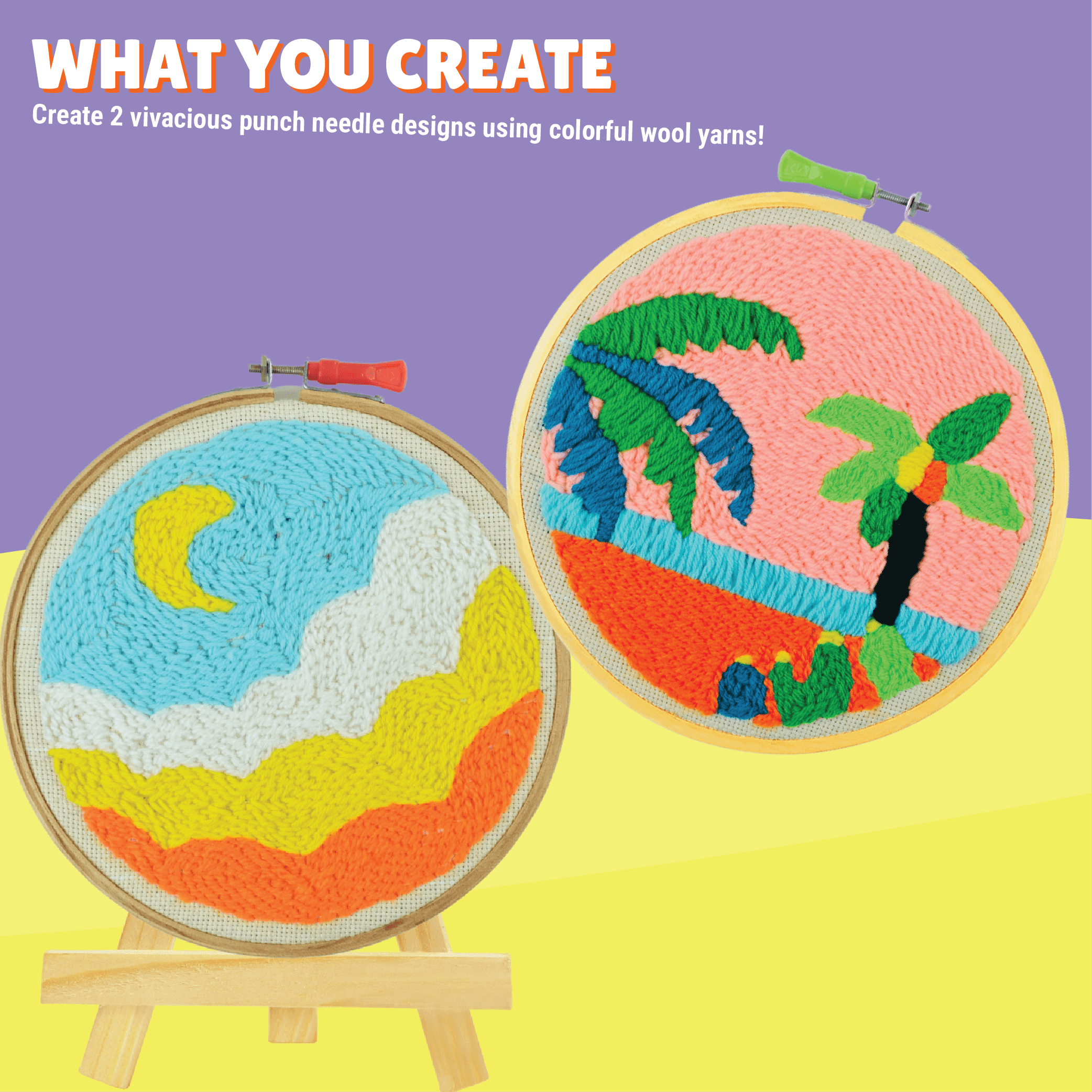 The Bohemian Craft Combo - Macrame Rainbow + Punch Needle kits - Kalakaram