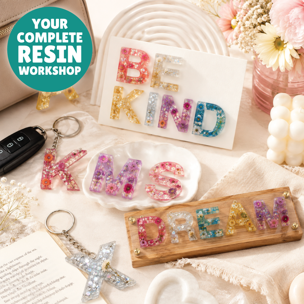 Kalakaram 17 in 1 Resin Art Kit Alphabet Edition | Age: 12+ Years