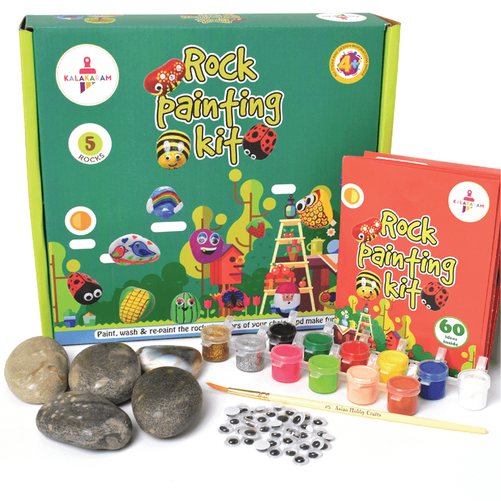 The Creative Kids Combo - Rock Painting + Face Mask Painting Kits - Kalakaram