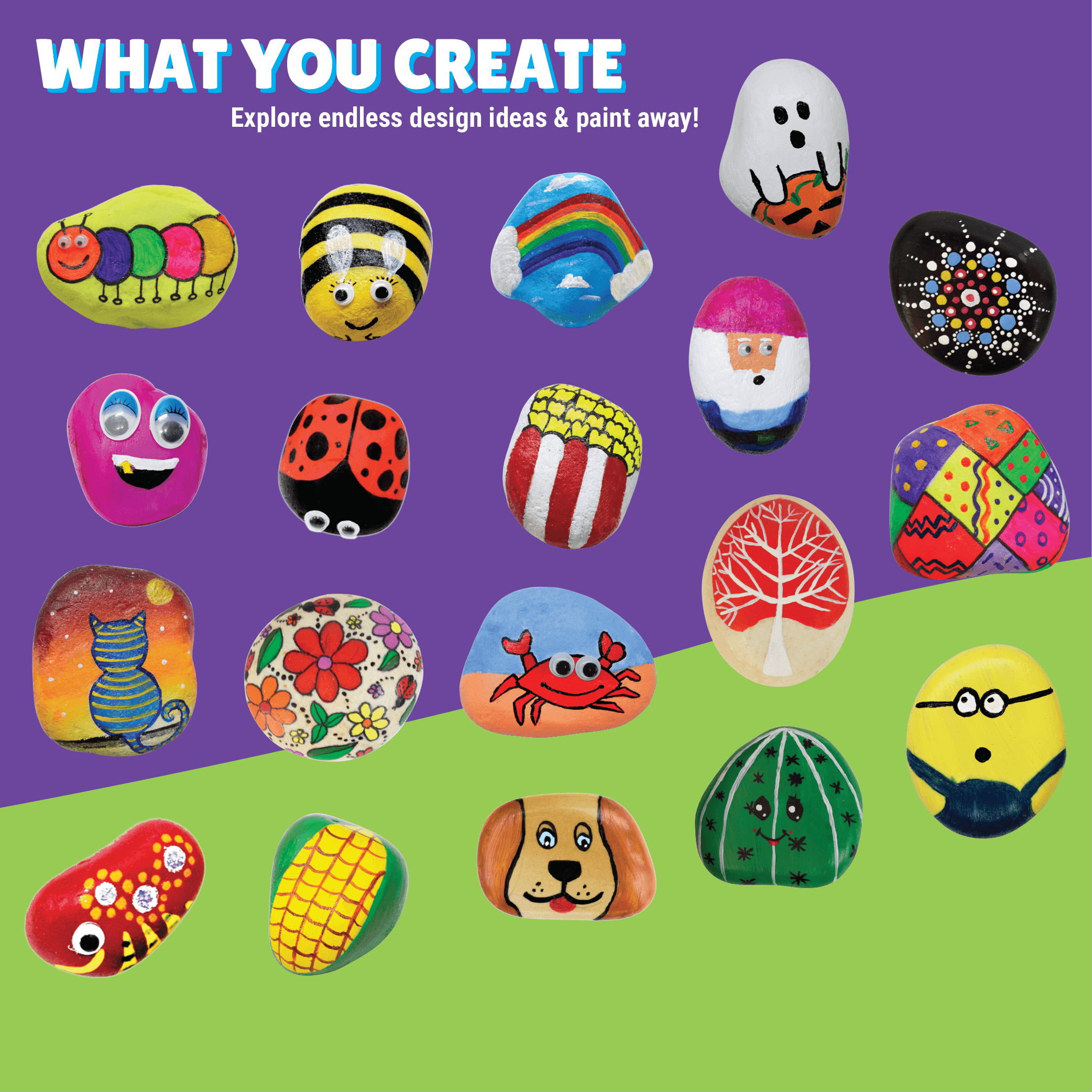 The Creative Kids Combo - Rock Painting + Face Mask Painting Kits - Kalakaram