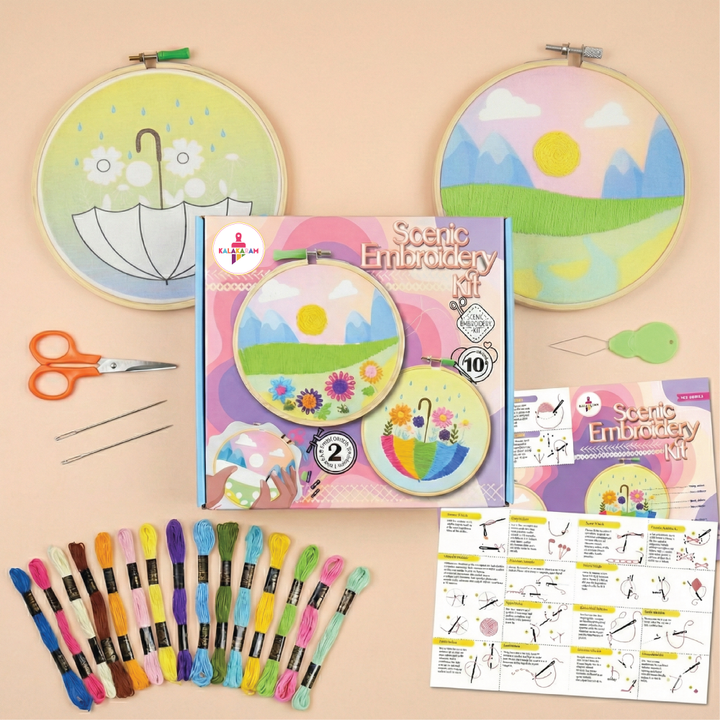 Scenic Embroidery Kit | Stitching & Sewing Art | Home Decor | Age: 10+ Years