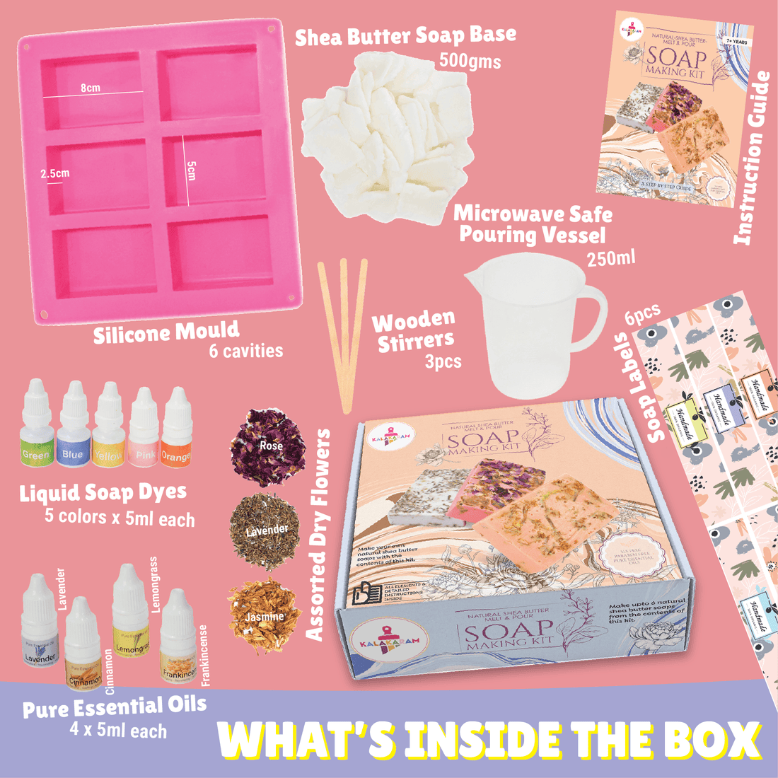 The Perfect Pampering Combo - Shea Butter Soap + Aroma Beeswax Candle Making Kits - Kalakaram