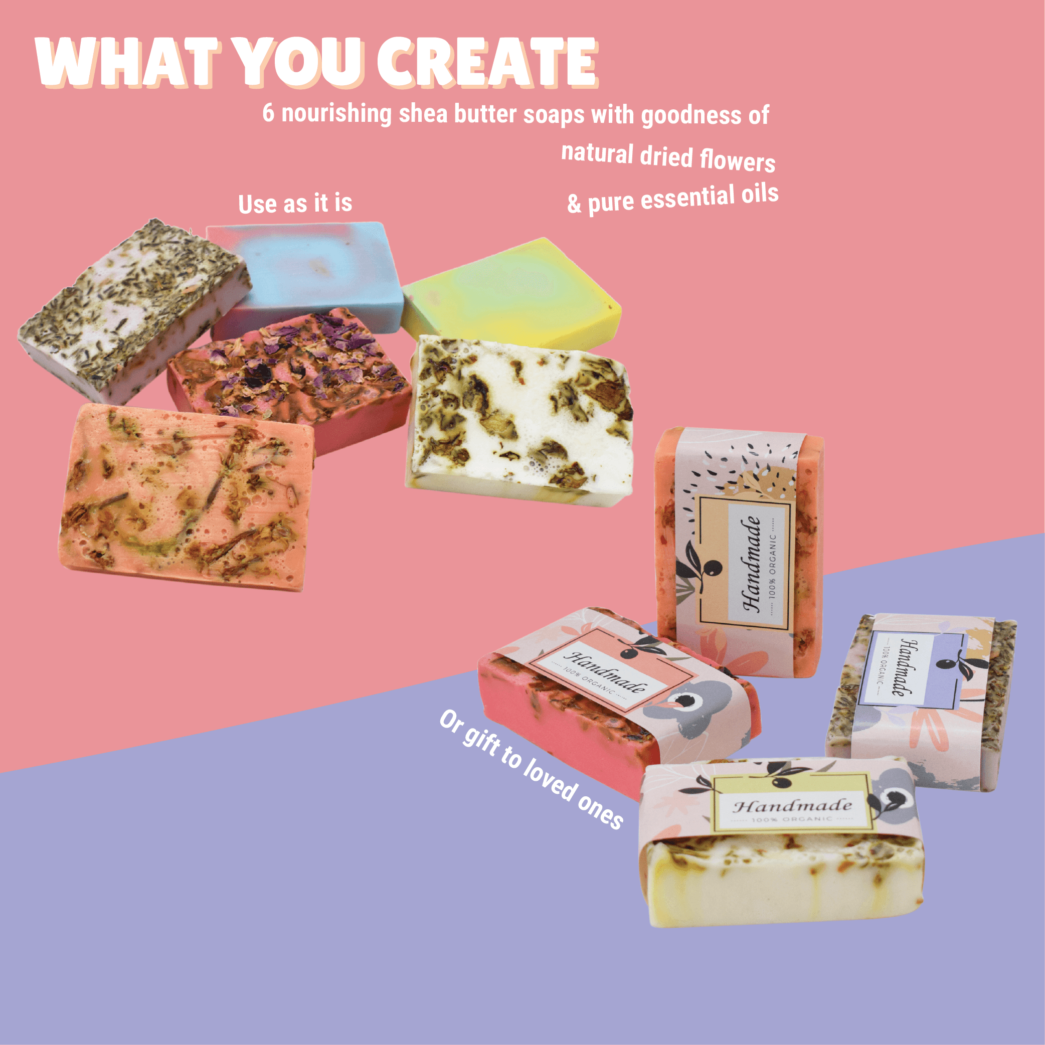 The Perfect Pampering Combo - Shea Butter Soap + Aroma Beeswax Candle Making Kits - Kalakaram