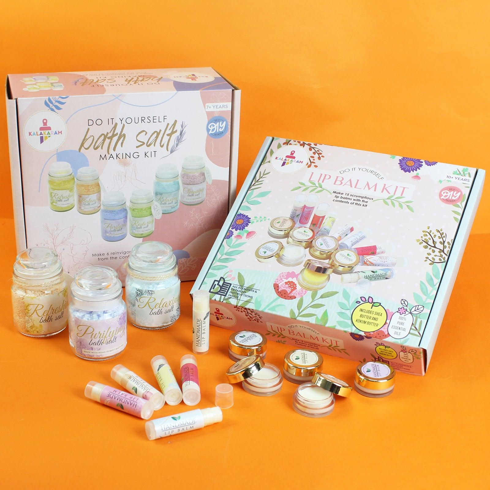 The Self-Care Serenity Combo - Lip Balm + Bath Salt Making Kits - Kalakaram