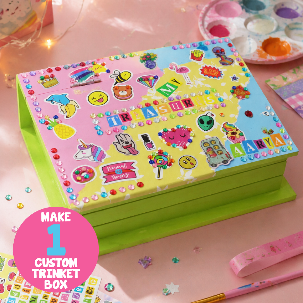 Kalakaram Unicorn Creativity & Keepsake Craft Combo – 3-in-1 Unicorn Craft Kit & DIY Trinket Box Decorating Kit