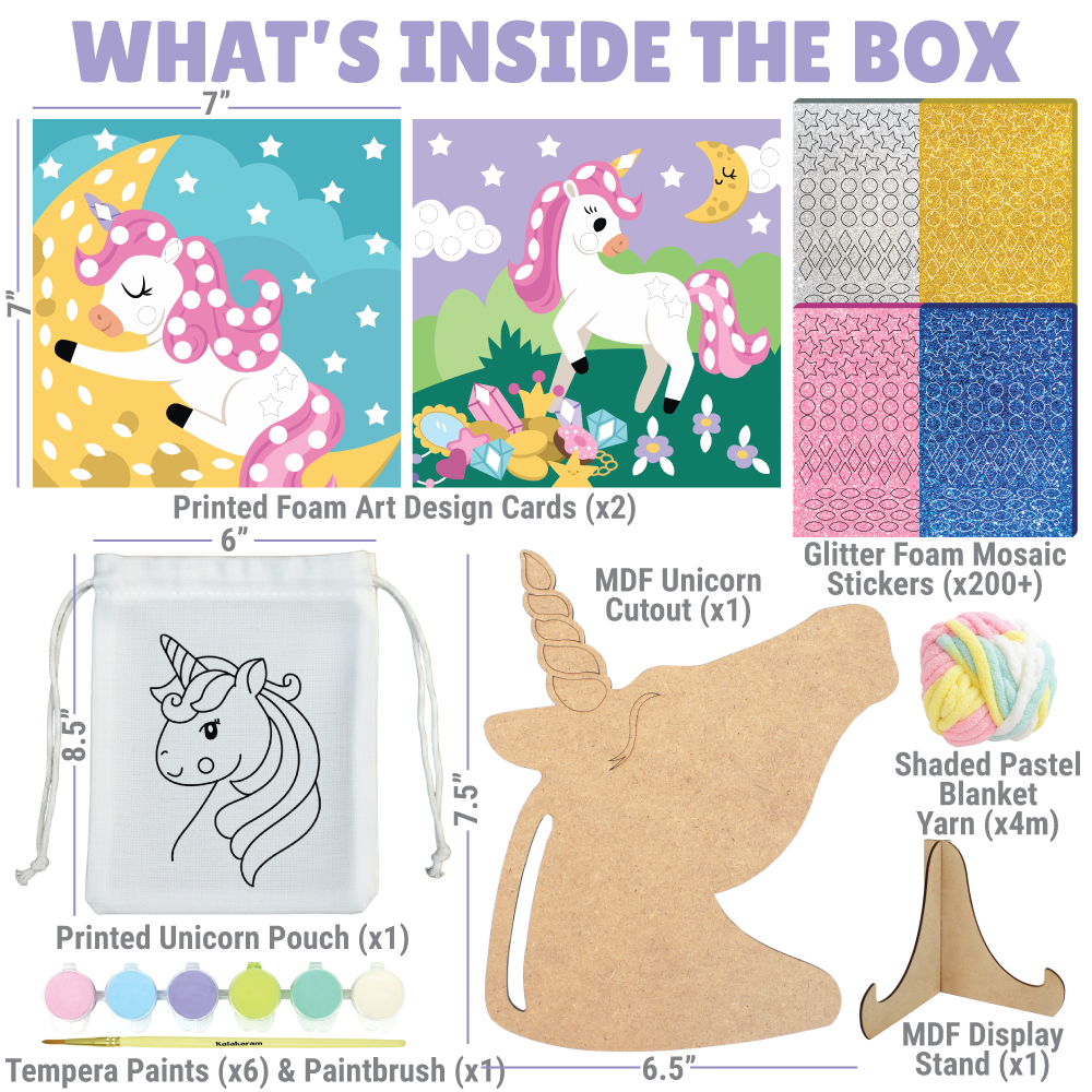 Kalakaram Unicorn Creativity & Keepsake Craft Combo – 3-in-1 Unicorn Craft Kit & DIY Trinket Box Decorating Kit