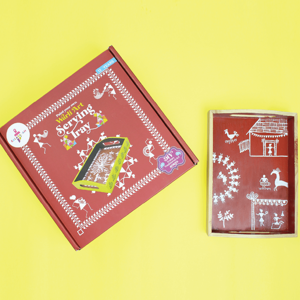 Warli Art Serving Tray Kit - Kalakaram