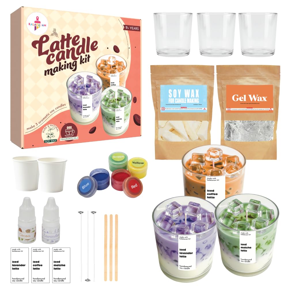 Kalakaram Aroma Home Fragrance Craft Combo – Wax Tablet Making Kit & Latte Candle Making Kit