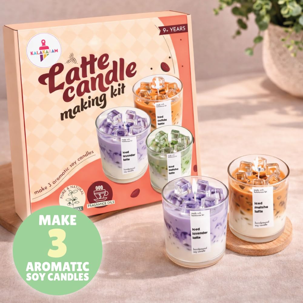 Kalakaram Aroma Home Fragrance Craft Combo – Wax Tablet Making Kit & Latte Candle Making Kit