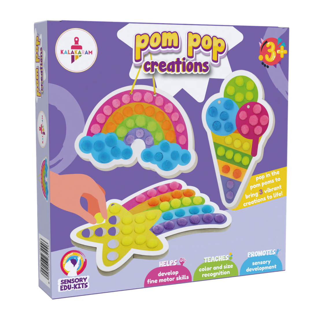 Pom Pop Creations  | Sensory Play | Color Matching & Fine Motor Skill Toy  | Age: 3-5 Years
