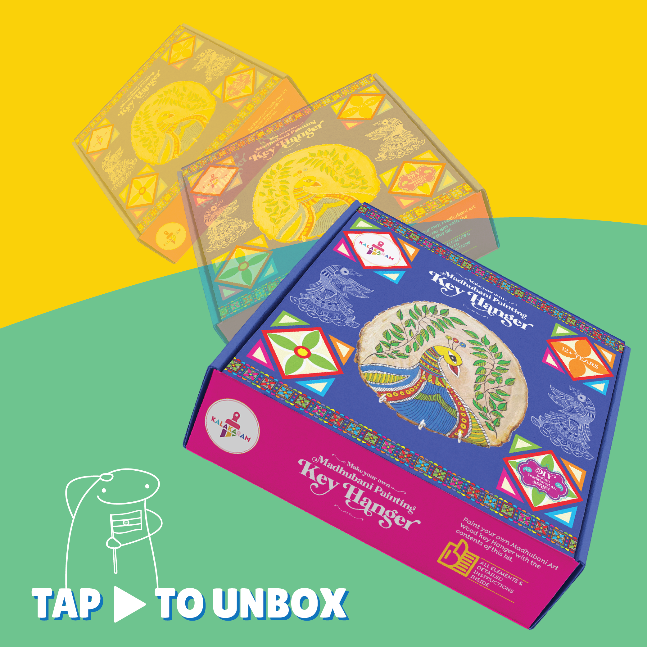 Madhubani Key Hanger Painting Kit  | Traditional Indian Art | Decorative Storage | Age: 12+ Years