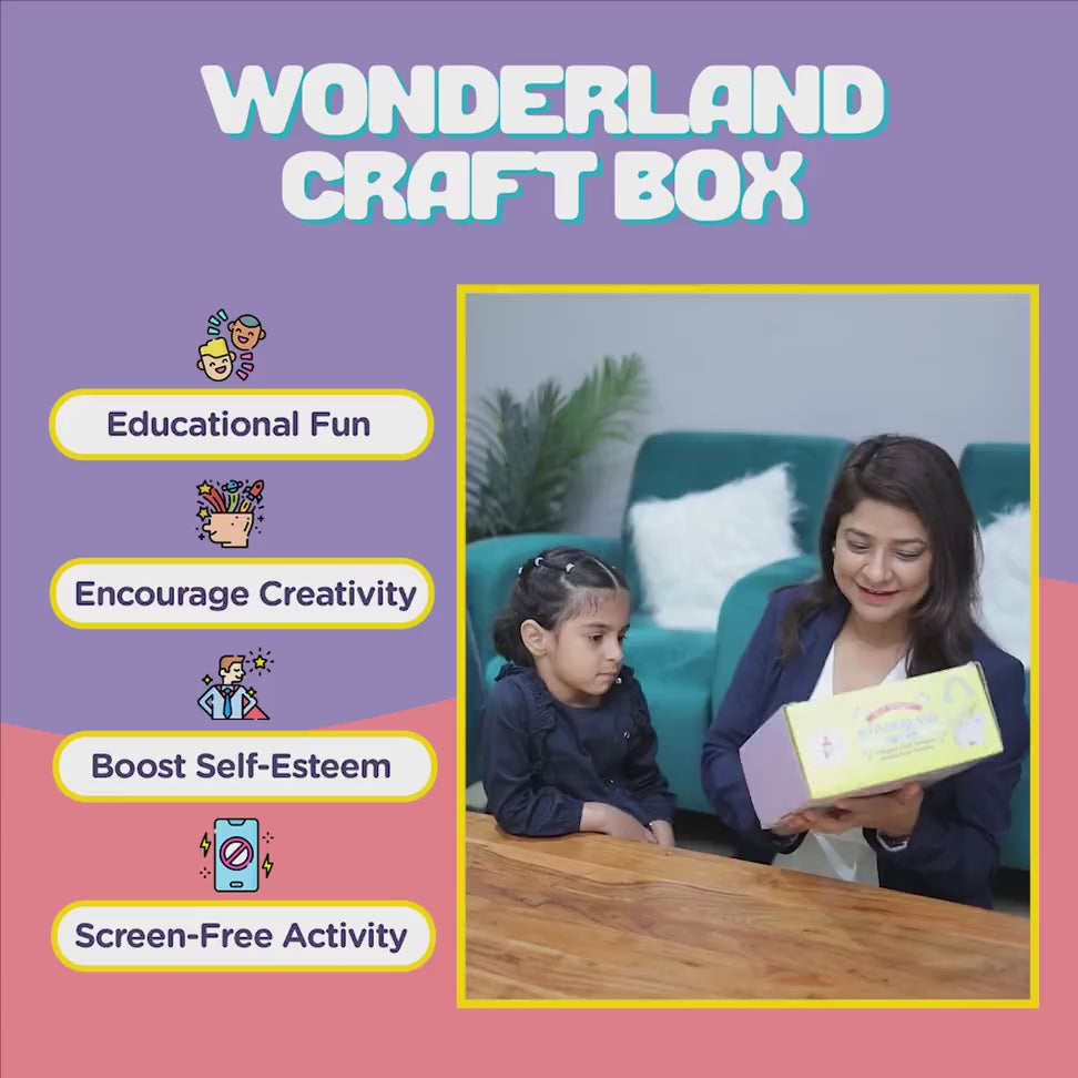 Wonderland Craft Box video showcasing everything that comes inside the box starting from instruction manual, raw material, and ready pieces