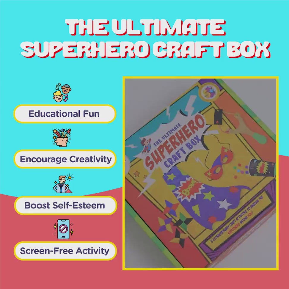 The Ultimate Superhero Craft Box Activity Kit  | Action-Packed | Imaginative Play | Age: 5-10 Years